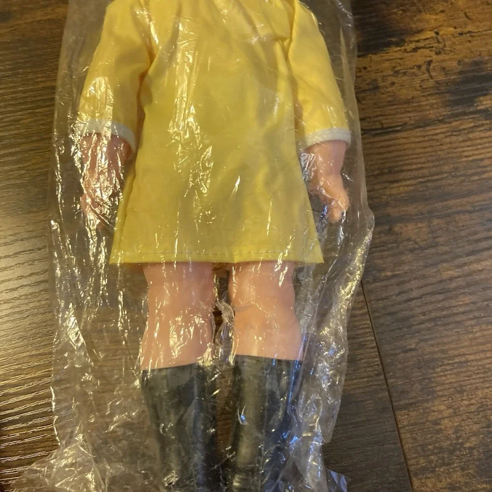 Rare NIP Mego Raincoat Doll 1970s Eye Open Close Vinyl Rooted Hair Galoshes Girl